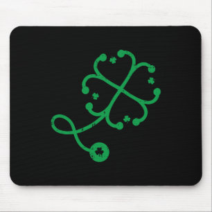Shamrock Stethoscope Clover St Patricks Day Nurse  Mouse Pad