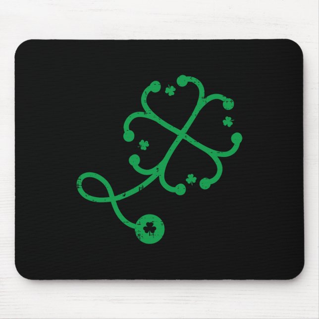 Shamrock Stethoscope Clover St Patricks Day Nurse  Mouse Pad (Front)