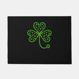 Shamrock Stethoscope Nurse T Shirt St Patricks Day Doormat