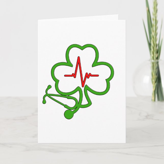 SHAMROCK STETHOSCOPE WITH HEARTBEAT CARD (Front)