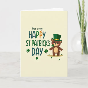 Shamrock Teddy Happy Card