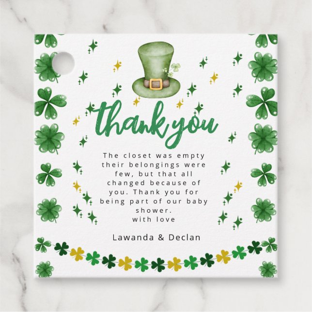 Shamrock | Thank you Favour Tags (Front)