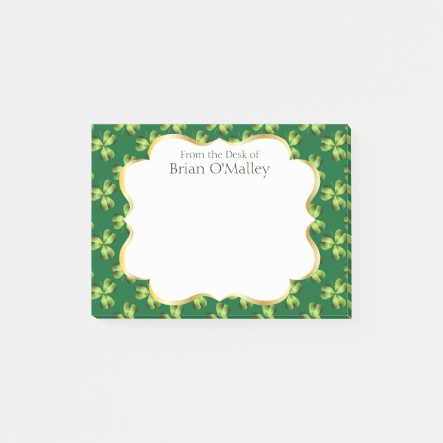 Shamrock Three Leaf Clover Graphic Post-it Notes (Front)