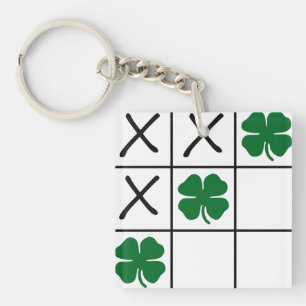 Shamrock Tic Tac Toe Key Ring