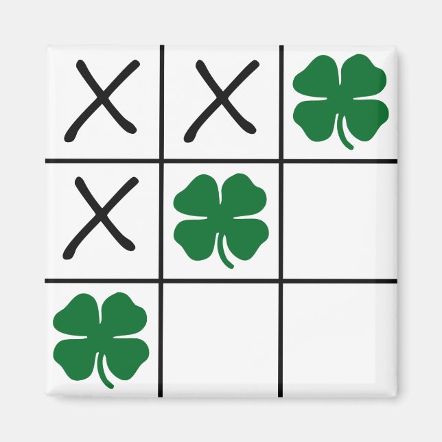 Shamrock Tic Tac Toe Magnet (Front)