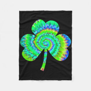 Shamrock Tie Dye St. Patricks Day Shirt Fleece Blanket