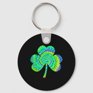Shamrock Tie Dye St. Patricks Day Shirt  Key Ring