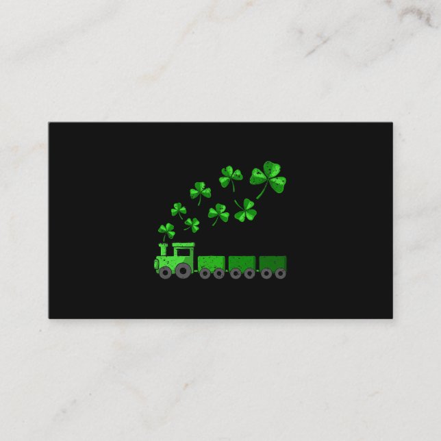 Shamrock Train St Patricks Day Lucky Irish Clover  Business Card (Front)