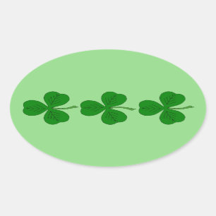 Shamrock Trio Oval Sticker
