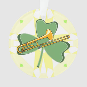 Shamrock Trombone Ornament