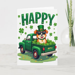 Shamrock Truck Happy St Patricks Card