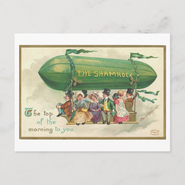Shamrock Vintage St. Patrick's Day Postcard (Front)