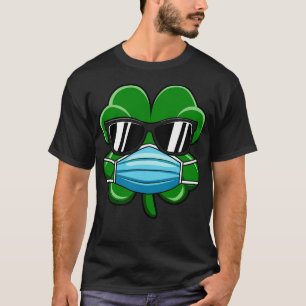 Shamrock Wearing Face Mask St Patricks Day Gift T-Shirt