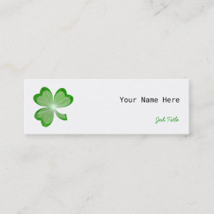 Shamrock White business card side skinny