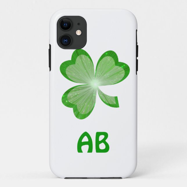 Shamrock White monogram iPhone 5 case (Back)