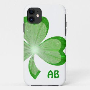 Shamrock White Side monogram iPhone 5 case