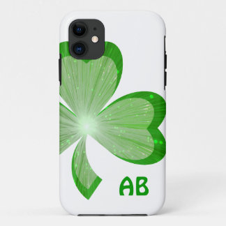 Shamrock White Side monogram iPhone 5 case