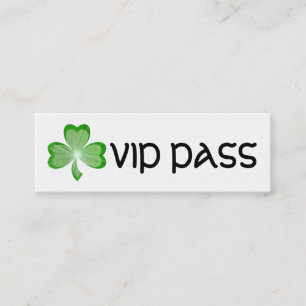 Shamrock White 'VIP PASS' business card skinny