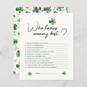 Shamrock Who Knows Mummy Best Baby Shower Game