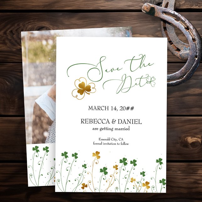 Shamrock Wildflower Wedding Photo Save The Date (Photo Save the Date from my Shamrock Wildflower wedding collection - printed or printable download)