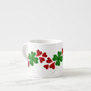 Shamrock with hearts espresso cup