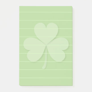 Shamrock with rulled lines post-it notes