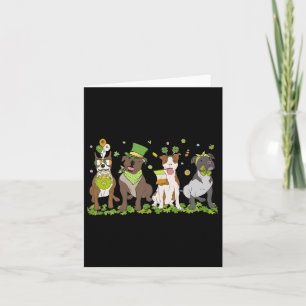 Shamrockin With Cute Pitbull St Patrick's Day Pitb Card