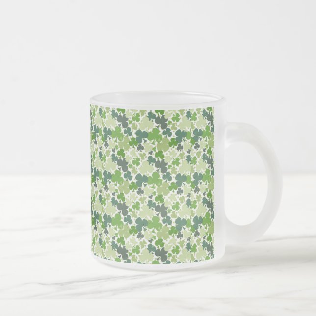 Shamrocks 10 oz Frosted Glass Mug (Right)
