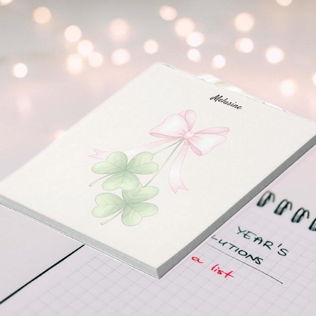 Shamrocks and bow notepad (Creator Uploaded)