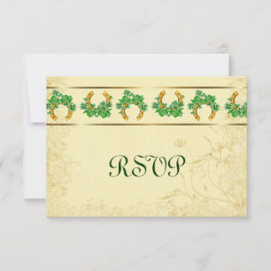 Shamrocks and Gold Irish RSVP Card