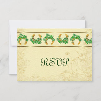 Shamrocks and Gold Irish RSVP Card