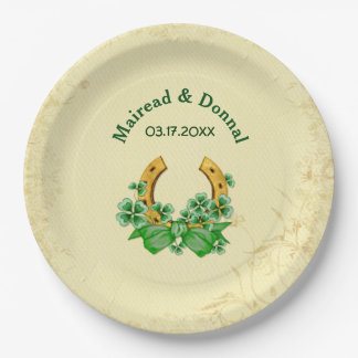 Shamrocks and Gold Irish Wedding - Customise Paper Plate