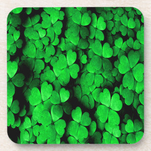 Shamrocks and Hearts Saint Patrick's Day Green Coaster