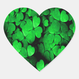 Shamrocks and Hearts Saint Patrick's Day Green Heart Sticker