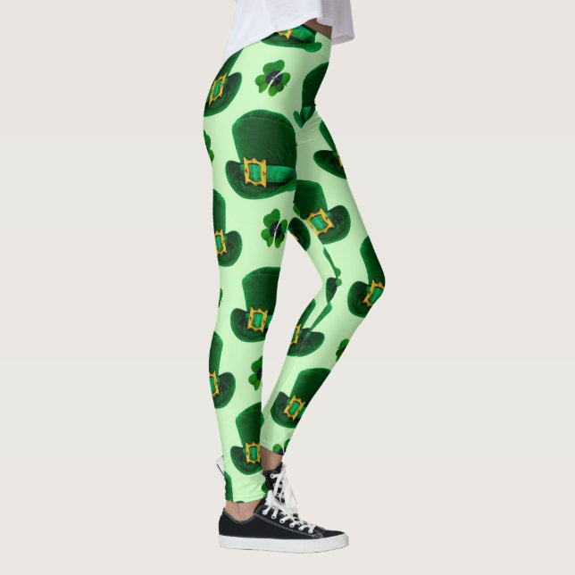 Shamrocks and Leprechaun Hats Leggings (Right)
