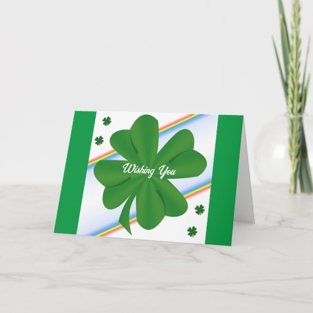 Shamrocks And Rainbow St. Pat;s Card (Front)