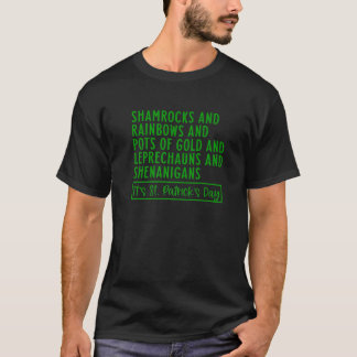 Shamrocks And Rainbows And Pot Of Gold Irish St Pa T-Shirt