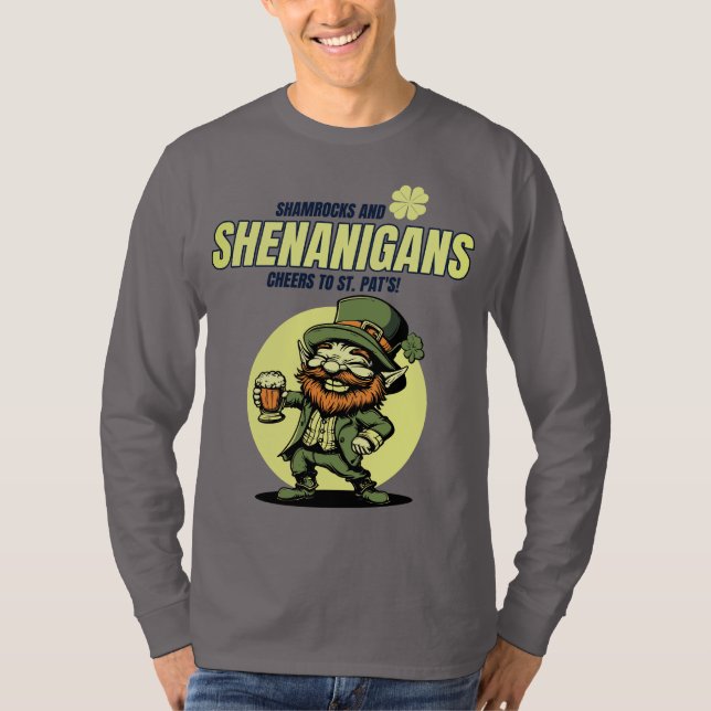 Shamrocks and Shenanigans Long Sleeve Shirt (Front)