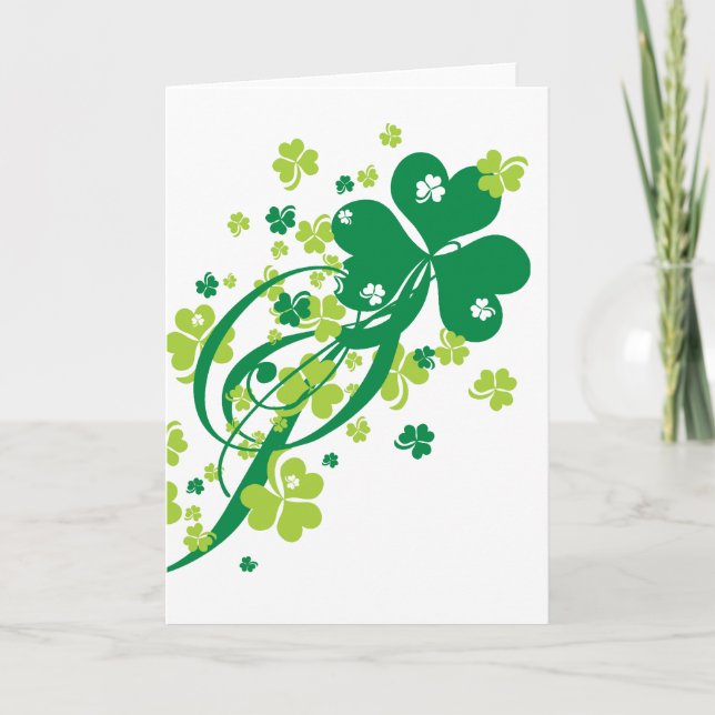 Shamrocks and Swirls Card (Front)
