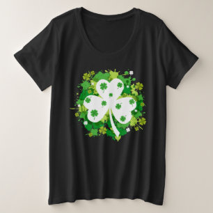 Shamrocks And Swirls St Patricks Day Plus Size T-Shirt