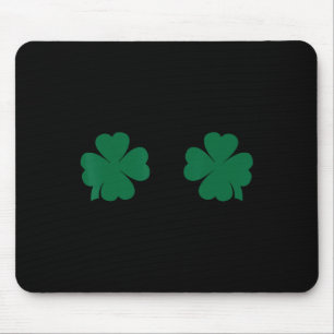 Shamrocks Breast St. Patricks Day Mouse Pad
