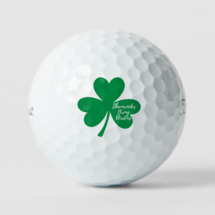 'Shamrocks Bring Birdies' St. Patrick's Day Fun  Golf Balls