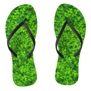 Shamrocks Clover Leaves St. Patrick's Day Fun Jandals
