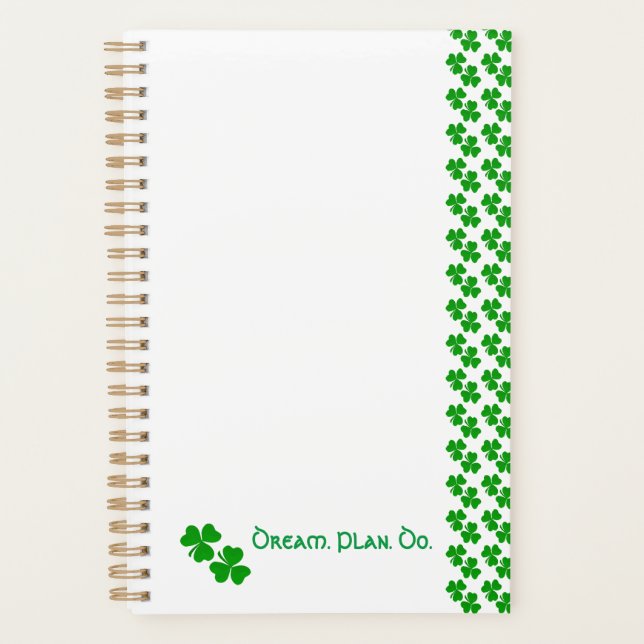 Shamrocks Clovers Stationery Planner (Front)