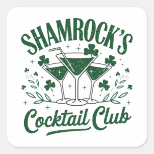 Shamrocks Cocktail Club  Square Sticker
