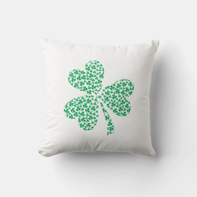Shamrocks for St Patrick's Day Cushion (Front)