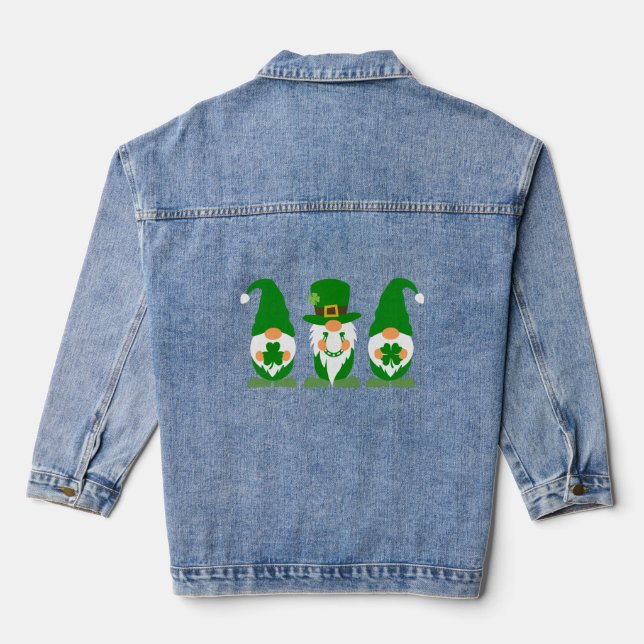 Shamrocks & Good Fortune 🍀 Denim Jacket (Back)
