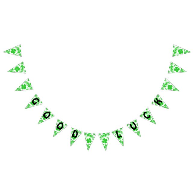 Shamrocks GOOD LUCK - Seamless Pattern 2 Bunting (All)