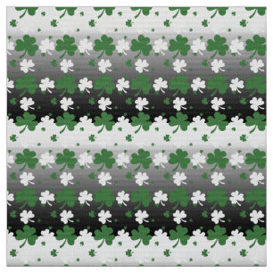 Shamrocks, Green and White on Gradated Field Fabric