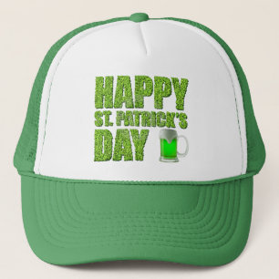 Shamrocks & Green Beer Happy St.Patrick's Day Trucker Hat